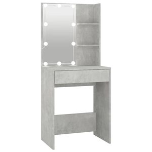 vidaXL Dressing Table with LED Concrete Grey 60x40x140 cm