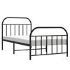 vidaXL Metal Bed Frame without Mattress with Footboard Black 100x190cm
