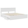 vidaXL Bed Frame with Drawer White 200 x 200 cm Engineer Wood
