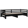 vidaXL Pull-out Day Bed without Mattress Black 2x(90x200)cm