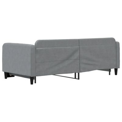 vidaXL Daybed with Trundle Light Grey 90x190 cm Fabric