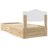 vidaXL Bed Frame with Headboard Sonoma Oak 75 x 190 cm Engineered Wood