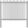 vidaXL Spike Arch Fence Black 200 x 200 cm Powder-Coated Steel
