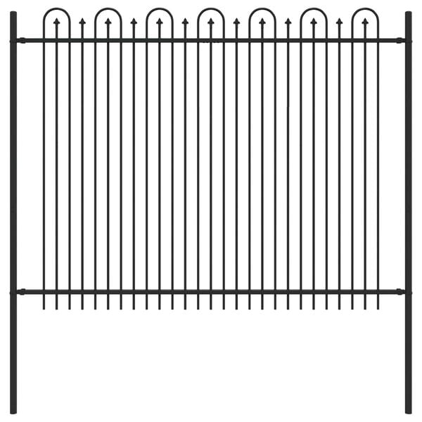 vidaXL Spike Arch Fence Black 200 x 200 cm Powder-Coated Steel
