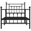 vidaXL Metal Bed Frame without Mattress with Footboard Black 90x200cm