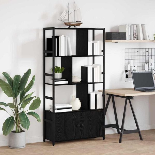 vidaXL Bookshelf Black Oak 80 x 30 x 155.5 cm Engineered Wood