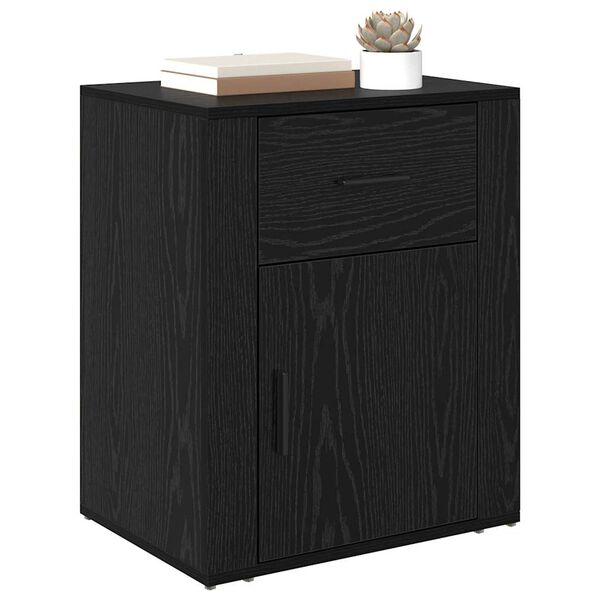 vidaXL Bedside Cabinet Black Oak 35 x 50 x 60 cm Engineered Wood