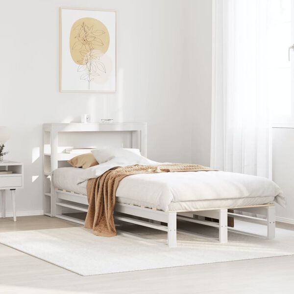 vidaXL Bed Frame without Mattress White 90x200 cm Solid Wood Pine
