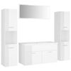 vidaXL Bathroom Furniture Set High Gloss White Engineered Wood