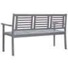 vidaXL 3-Seater Garden Bench 150 cm Grey Solid Eucalyptus Wood