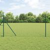 vidaXL Fence with Posts Green 1 x 25 m Steel