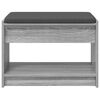 vidaXL Hall Bench with Cushion with Shelf Grey Sonoma 63 x 38 x 45 cm