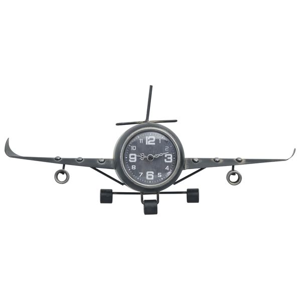 vidaXL Aviator Clock Grey 41x8x17 cm Metal