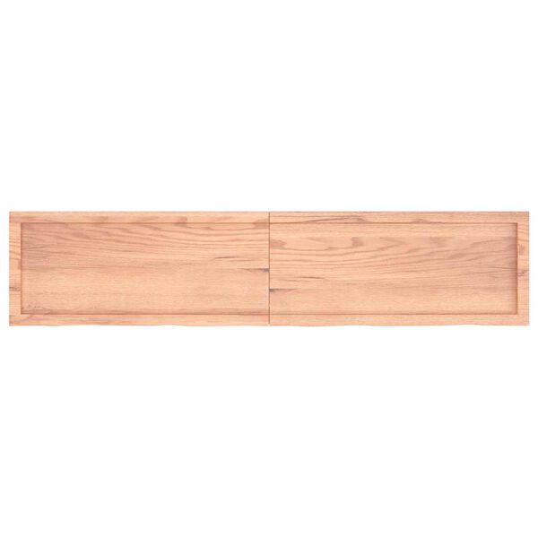 vidaXL Table Top Light Brown 180x40x(2-4) cm Treated Solid Wood Oak