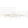 vidaXL Bed Frame without Mattress White King Size Solid Wood