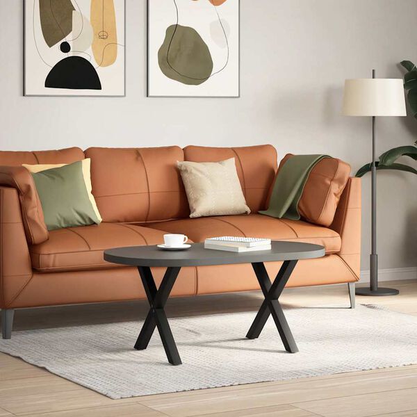 vidaXL Coffee Table Legs X-Shaped 2 pcs Black 60x(42-43) cm Steel