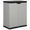 vidaXL Garden Storage Cabinet with 1 Shelf Grey and Black 68x40x85 cm