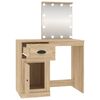 vidaXL Dressing Table with LED Sonoma Oak 90x50x132.5 cm Engineered Wood