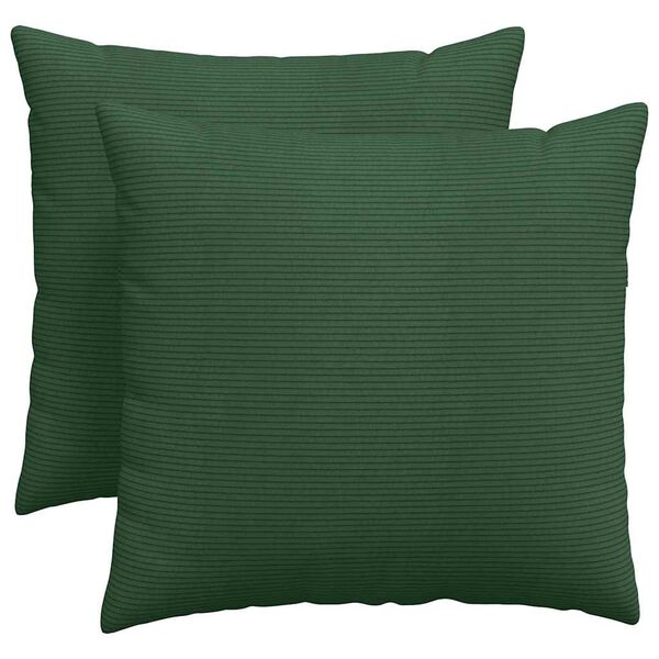 vidaXL Sofa Pillows 2 pcs Dark Green 50 x 50 cm Corduroy Fabric