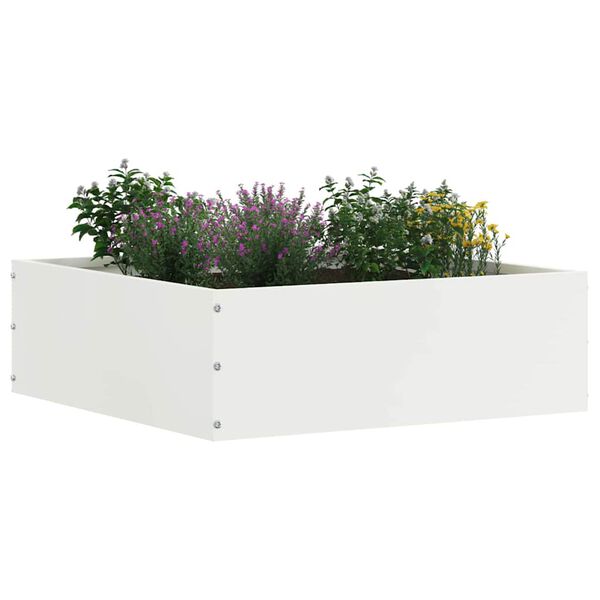 vidaXL Lawn Edging White 40 x 40 x 13 cm Steel