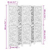 vidaXL Room Divider 5 Panels White Solid Wood Paulownia