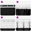 vidaXL Blackout Curtains with Rings 2 pcs Black 140 x 140 cm Polyester