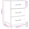 vidaXL Bedside Cabinet Concrete Grey 40x40x66 cm Engineered Wood