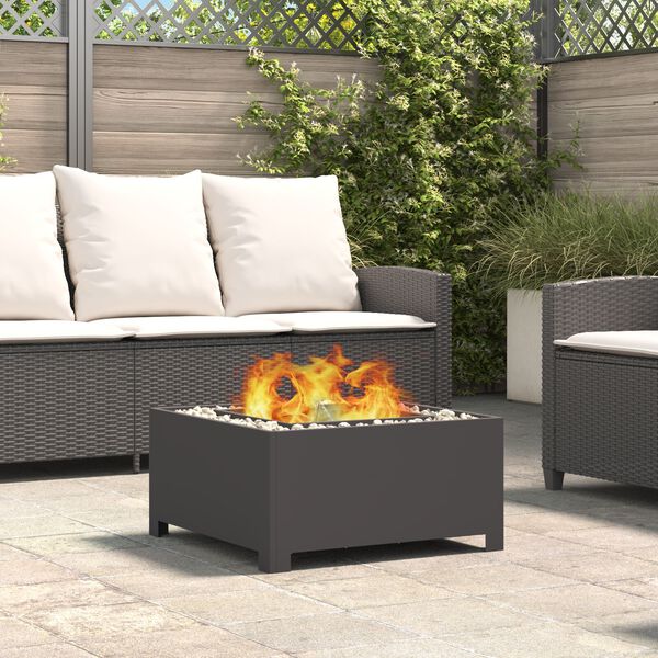 vidaXL Fire Pit Black 60 x 60 x 30 cm Steel