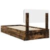 vidaXL Storage Bed with Drawer Smoked Oak 100 x 200 cm Engineered Wood