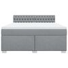 vidaXL Box Spring Bed with Mattress Light Grey 180x200 cm Fabric