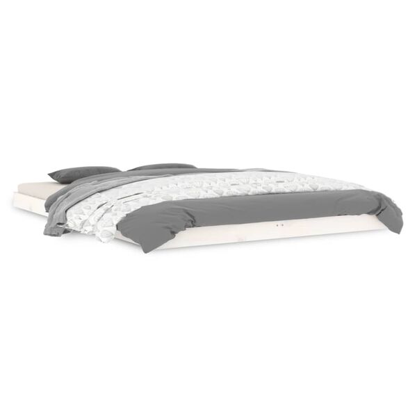 vidaXL Bed Frame without Mattress White 140x200 cm Solid Wood Pine