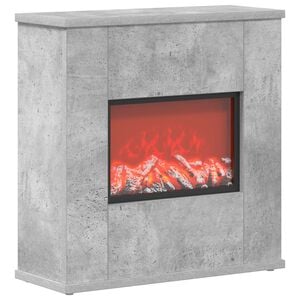 vidaXL Electric Fireplace Concrete 47 x 18 x 48 cm Engineered wood