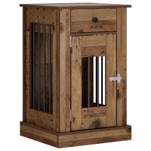 vidaXL Dog Crate Furniture Old Wood 50 x 47.5 x 80 cm Engineered Wood