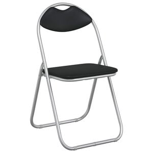 vidaXL Folding Chair 8 pcs Faux Leather Black and Grey