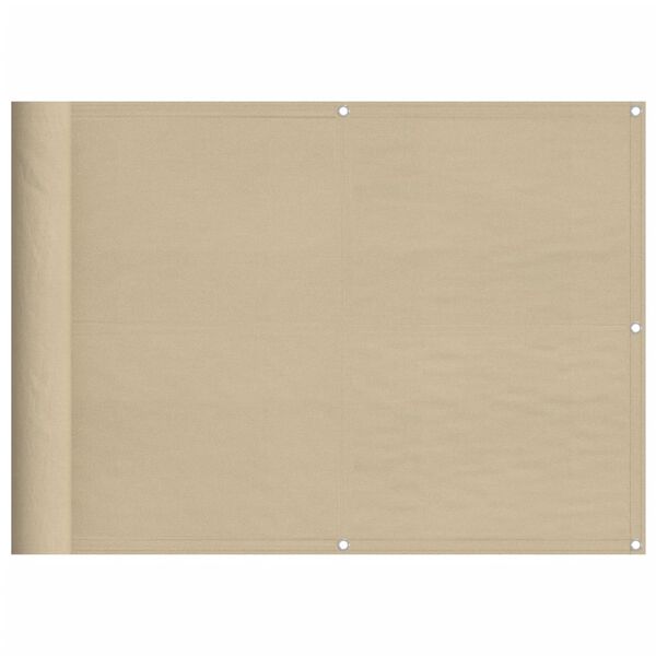 vidaXL Balcony Screen Beige 75x700 cm 100% Polyester Oxford