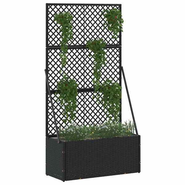 vidaXL Garden Planter Black 70 x 30 x 135 cm Metal