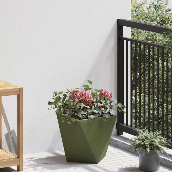 vidaXL Planter Olive Green 30 x 30 x 30 cm Steel