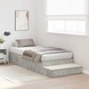 vidaXL Storage Bed Frame Concrete Grey 100 cm Engineered Wood