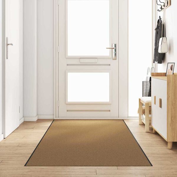 vidaXL Doormat Other Cream and Black 120 x 350 cm Polyamide and PVC