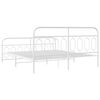 vidaXL Metal Bed Frame without Mattress with Footboard White 180x200cm