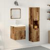 vidaXL Bathroom Furniture Set with Door 4 pcs Old Wood Engineered Wood
