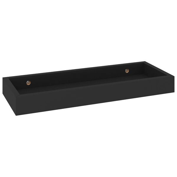 vidaXL Loggia Wall Shelves 2 pcs Black 40x15x4 cm MDF