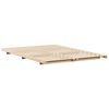 vidaXL Floor Bed Frame Brown 140 x 220 cm Solid pine wood