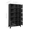 vidaXL Locker Cabinet Anthracite 90x40x180 cm Steel
