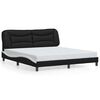 vidaXL Bed Frame without Mattress "Hvar" Black and White 180x200 cm Super King Faux Leather