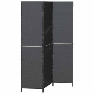 vidaXL Room Divider Black 146 x 180 cm Poly Rattan