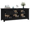 vidaXL Shoe Cabinet Black 110x38x45.5 cm Solid Wood Pine