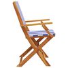 vidaXL Folding Garden Chairs 6 pcs Blue and White Fabric and Solid Wood