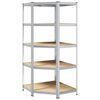 vidaXL Corner Shelf with Shelf Silver 90 x 90 x 198 cm Engineered Wood