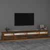 vidaXL TV Cabinet with LED Lights Smoked Oak 270x35x40 cm